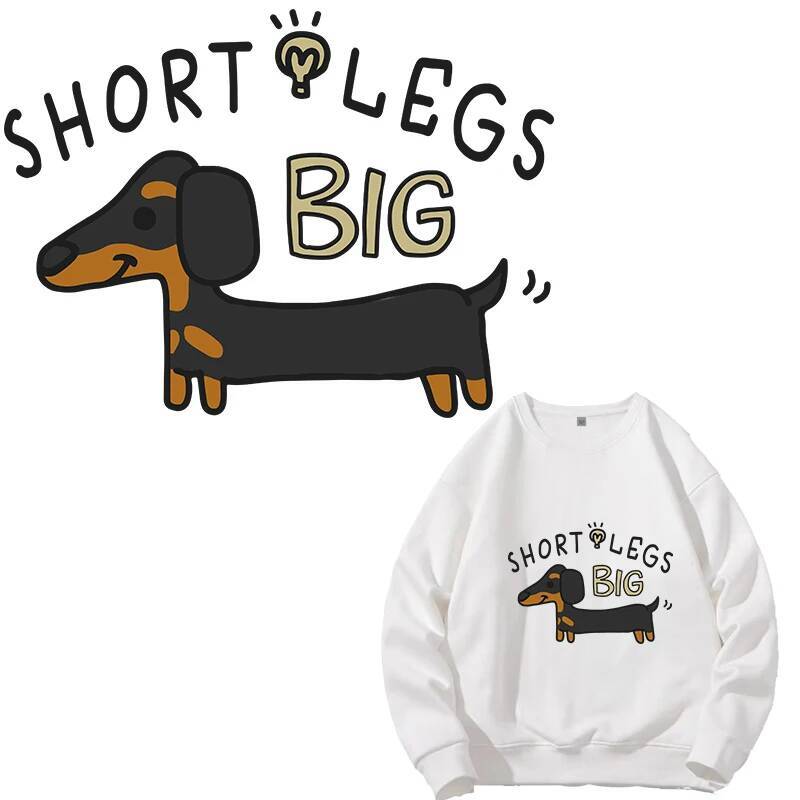 3D Printing On Fabric - 24.3cmX18cm Cartoon Dachshund Heat transfer clothing