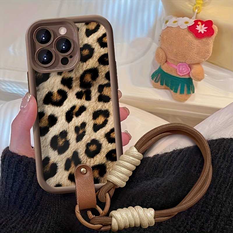 3D Printing Iphone - Brown Textured Leopard Print Lanyard Strap