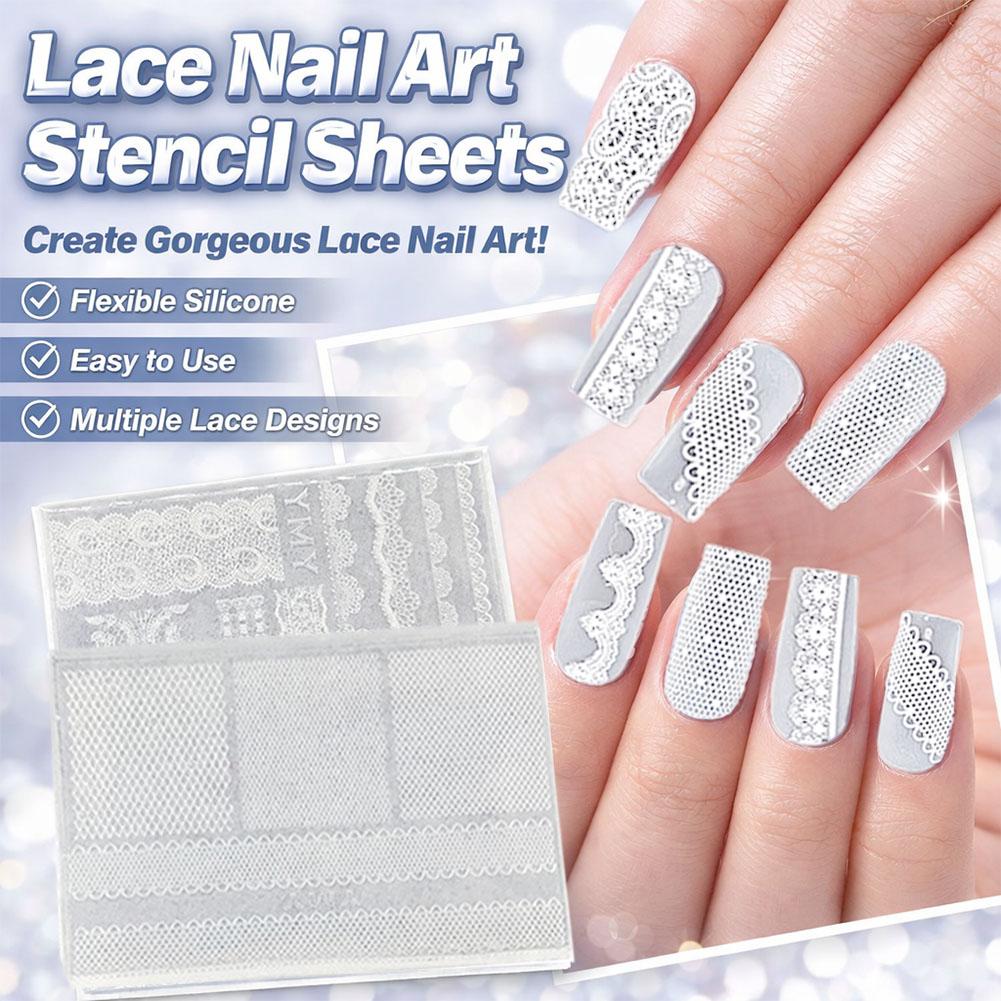 Silicone Lace Nail Art Stencil - 3D Printing Templates Free 리뷰 및 가격