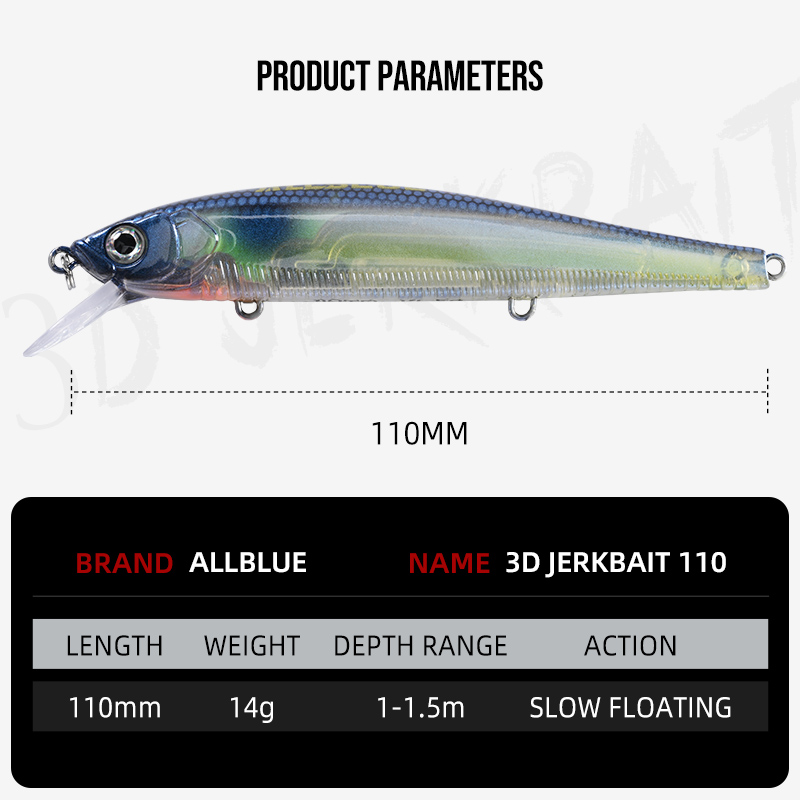 ALLBLUE 3D Jerkbait Wobbler Fi - 3D Printing Lure 리뷰 및 가격