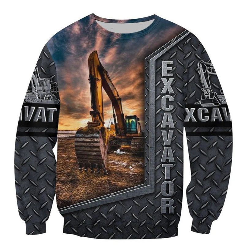 New Men's Sweatshirt 3d Print  - 3D Printing Excavator 리뷰 및 가격