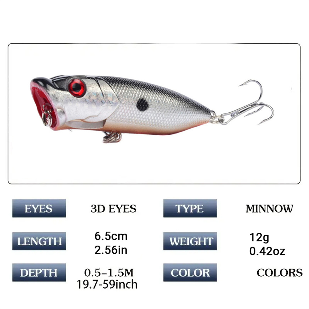 5Pcs Popper Fishing Lures 3d E - 3D Printing Lure 리뷰 및 가격