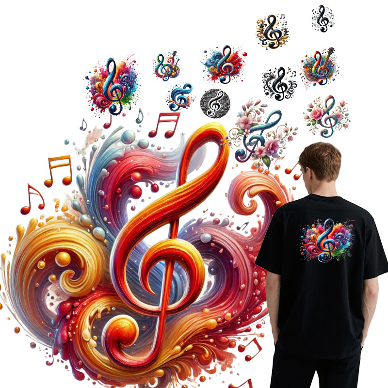 Color music symbols heat trans - 3D Printing On Fabric 리뷰 및 가격