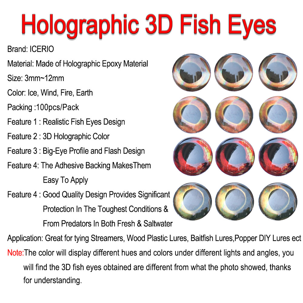 ICERIO 100PCS  Holographic 3D  - 3D Printing Lure 리뷰 및 가격