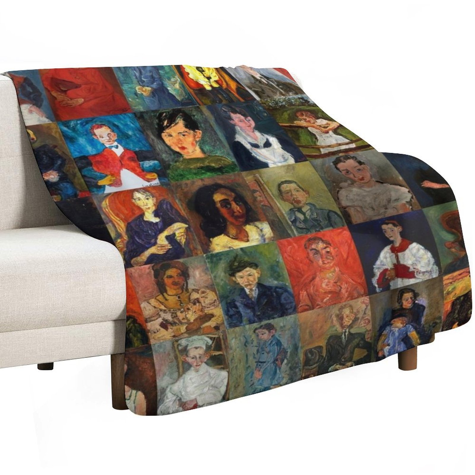 Chaim Soutine Faces Throw Blan - 3D Printing On Fabric 리뷰 및 가격