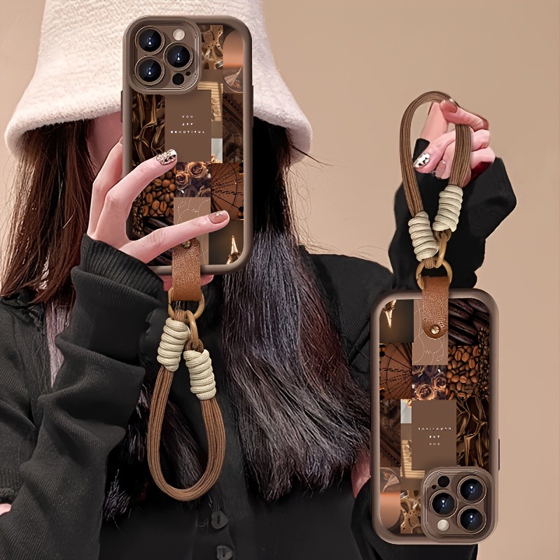 Brown Coffee Flowers Print Lan - 3D Printing Iphone 리뷰 및 가격