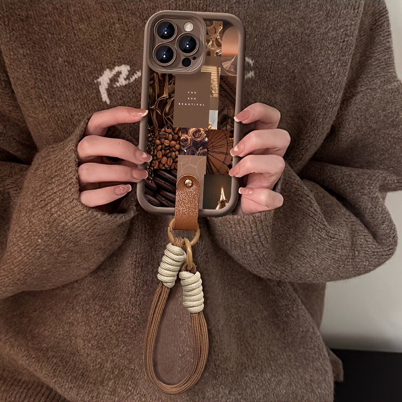 Brown Coffee Flowers Print Lan - 3D Printing Iphone 리뷰 및 가격